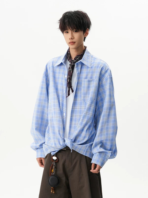Plaid Long Sleeve Oversized Shirt