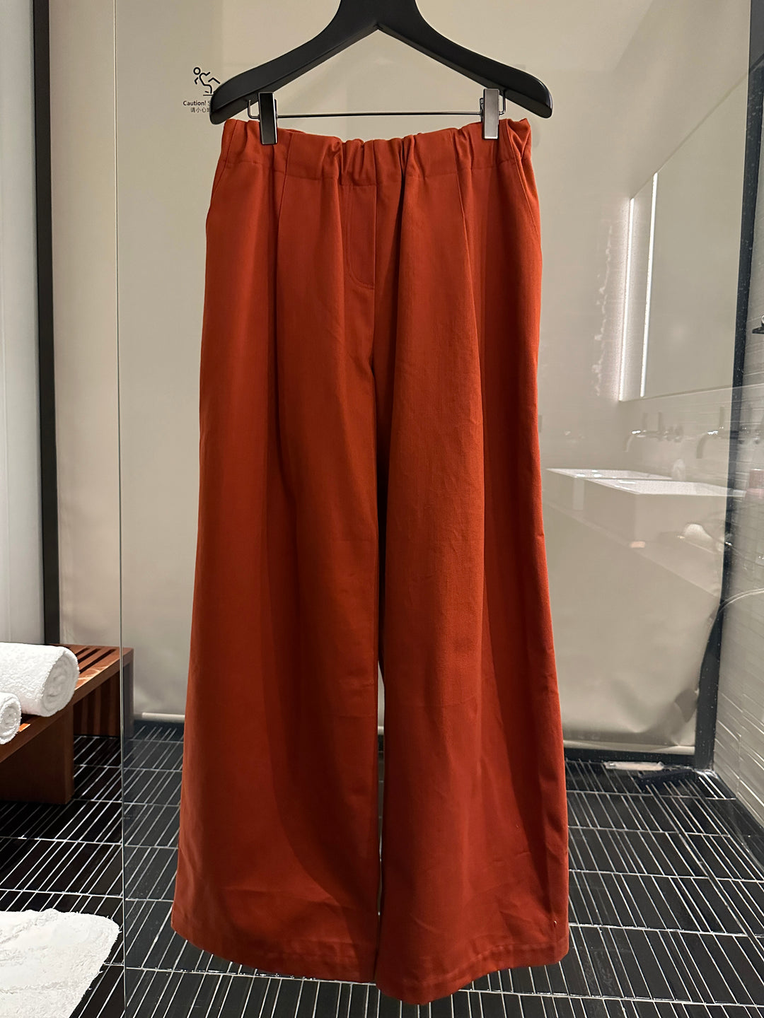 Elastic Waist Straight Casual Pants
