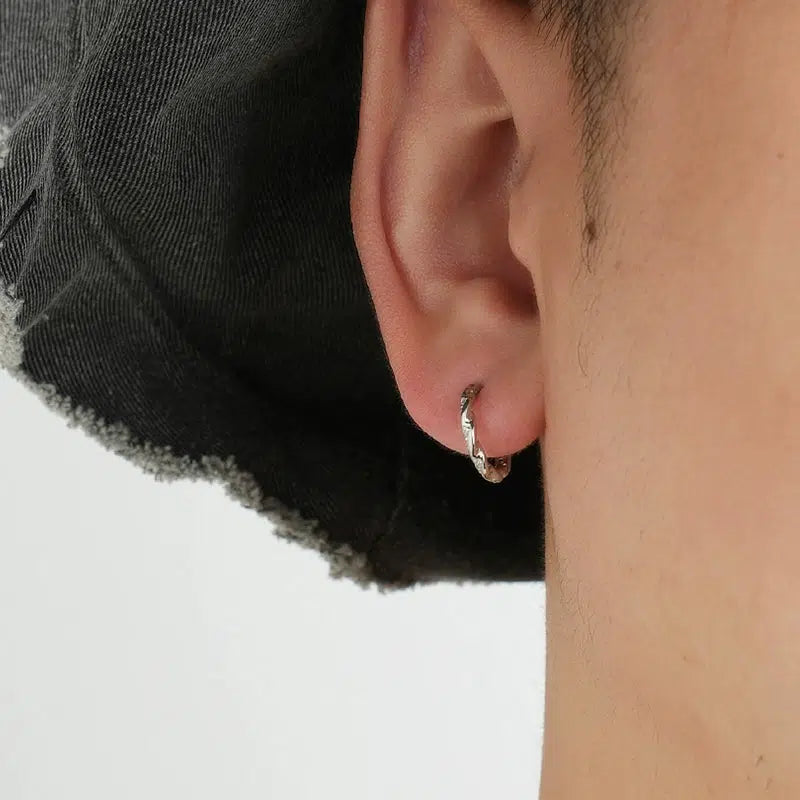 Sterling Silver Twisted Hoop Earrings