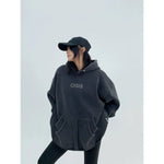 Embroidery Plush Distressed Hoodie