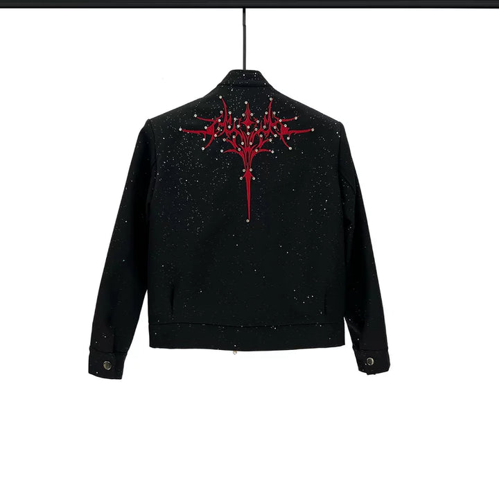 Embroidered Rhinestone Short Jacket