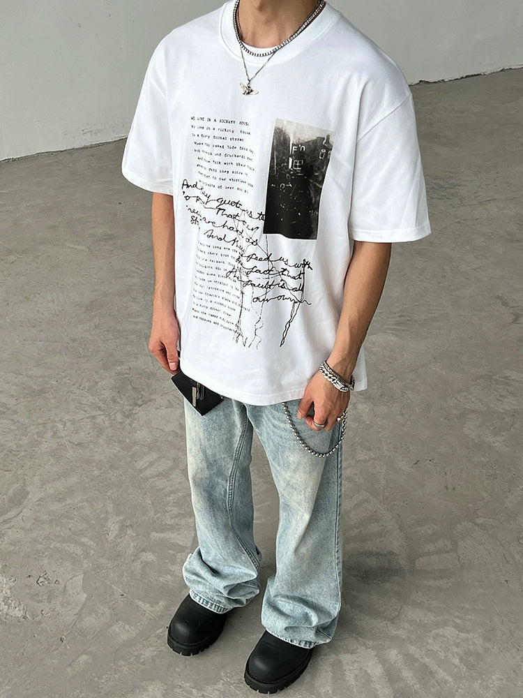 Vintage Slogan Graphic Loose Fit T-Shirt
