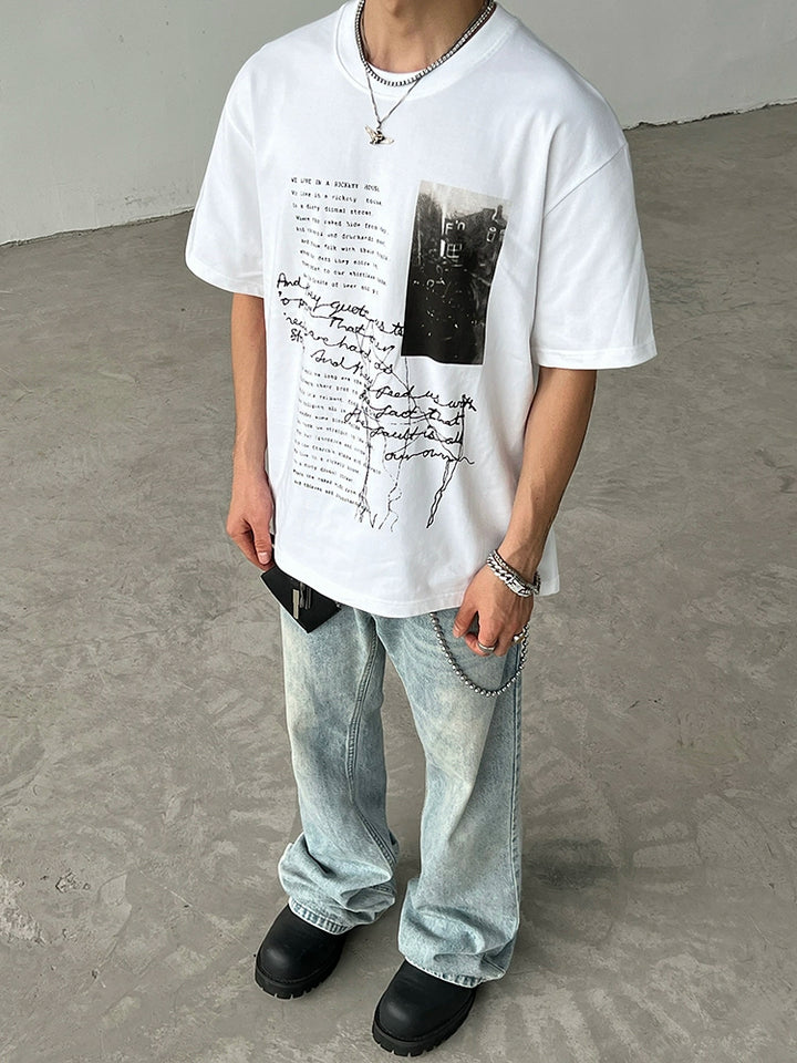 Vintage Slogan Graphic Loose Fit T-Shirt