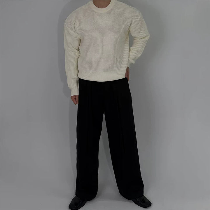 سويتر محبوك برقبة دائرية 