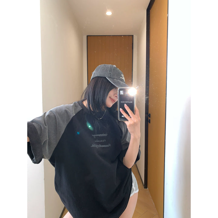 Turtleneck à manches raglan rétro, coupe ample 