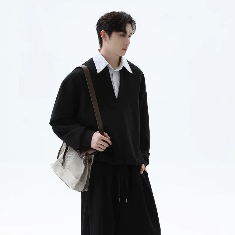 Two-Piece Collared Sweatshirt and Pants (sold separately)