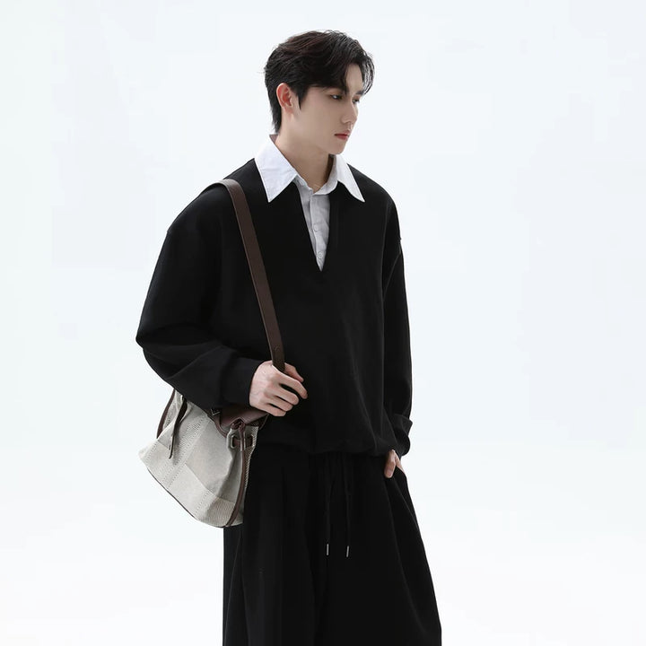 Two-Piece Collared Sweatshirt and Pants (sold separately)