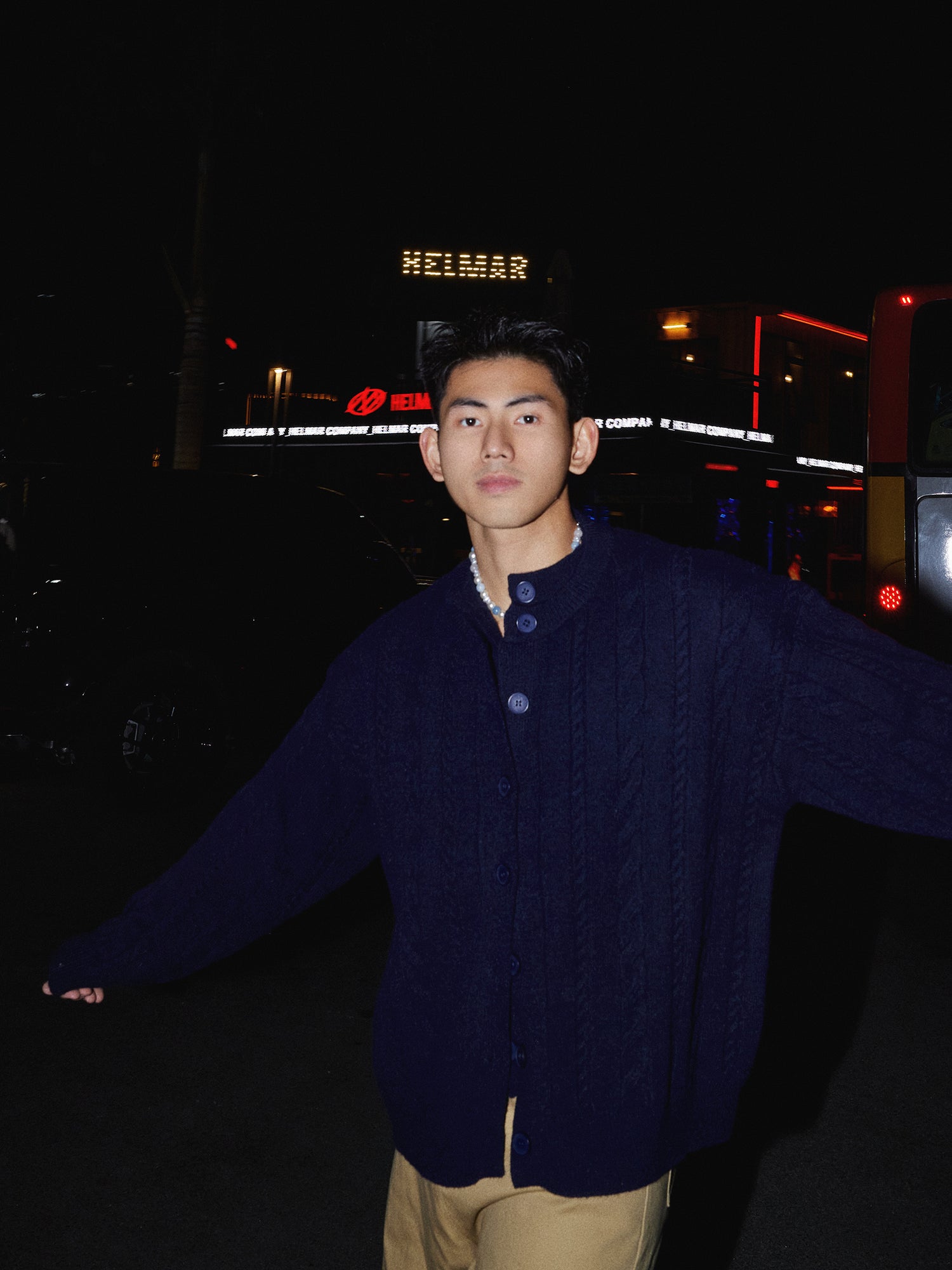 Cable Knit Button Up Thick Sweater