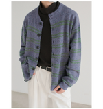 Neutral Stripe Knitted Cardigan