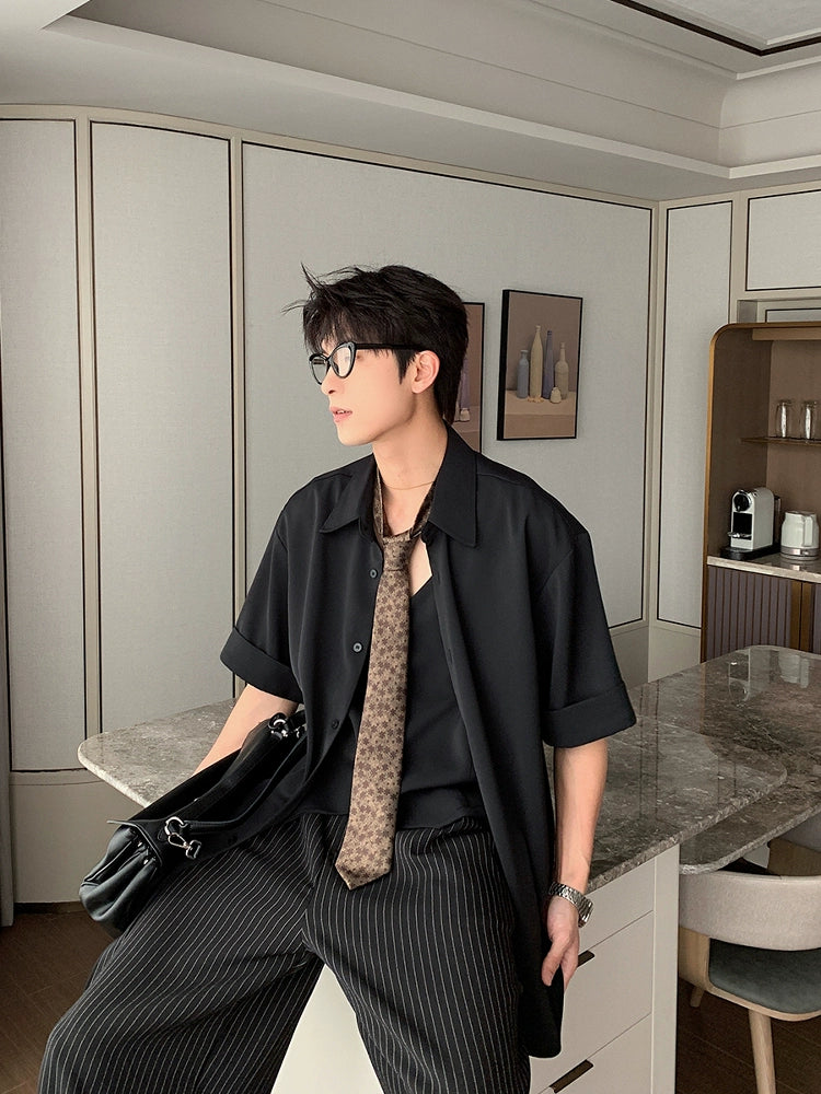 Short Sleeve Two-Piece Casual Shirt