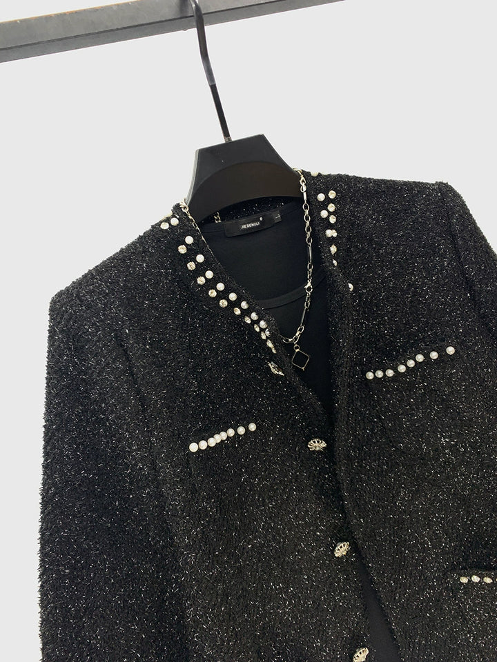Diamond-studded Casual Short Jacket