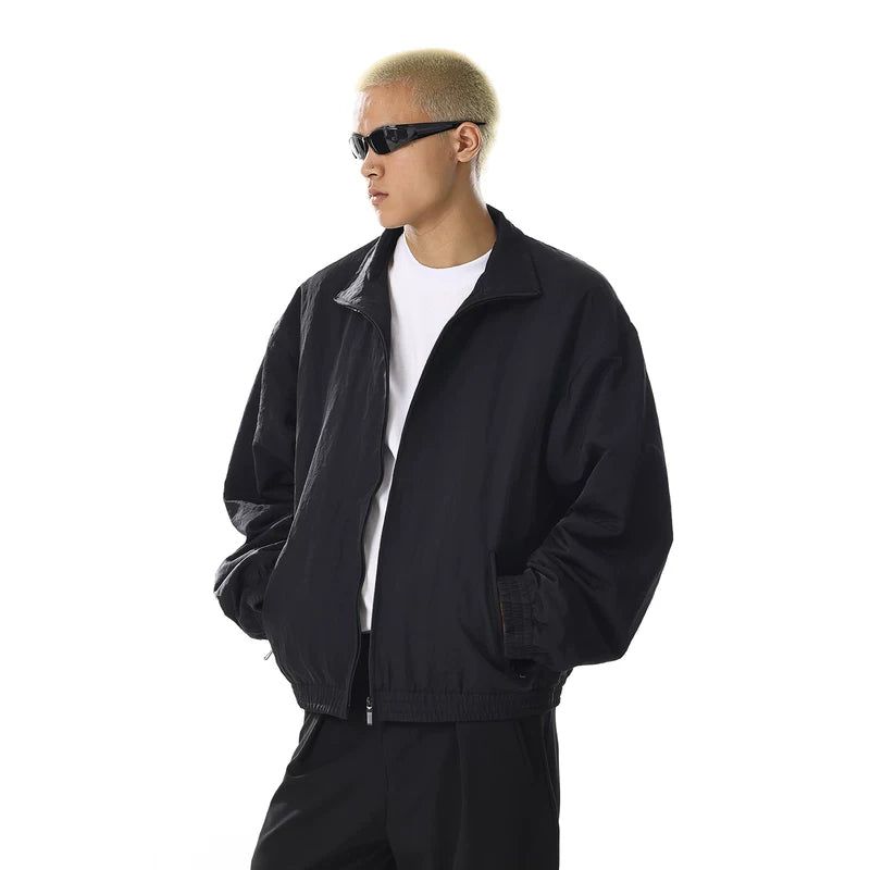 Veste courte zippée décontractée rétro 