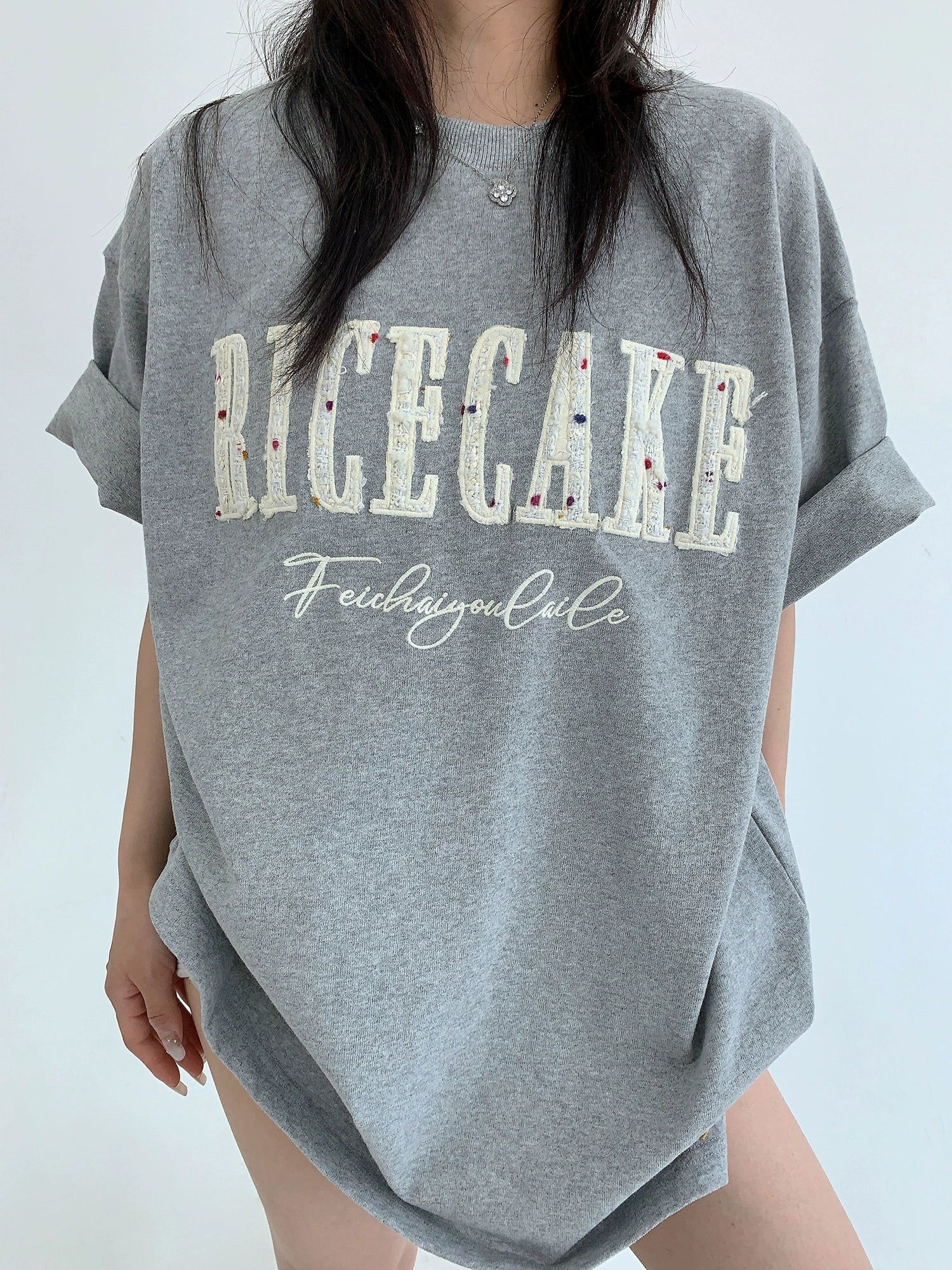 Embroidered Cotton Oversized Short Sleeve T-shirt
