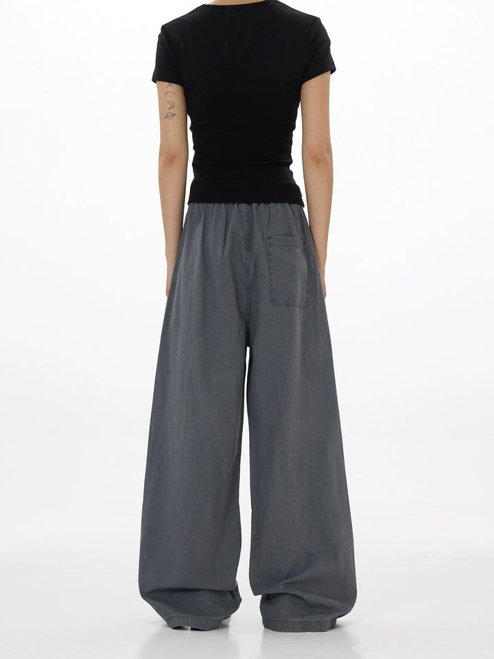 Wide Leg Buttoned Casual Vintage Pants