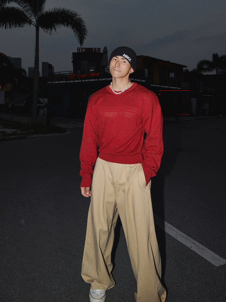 Pantalones Casual de Pierna Ancha Sueltos Retro 