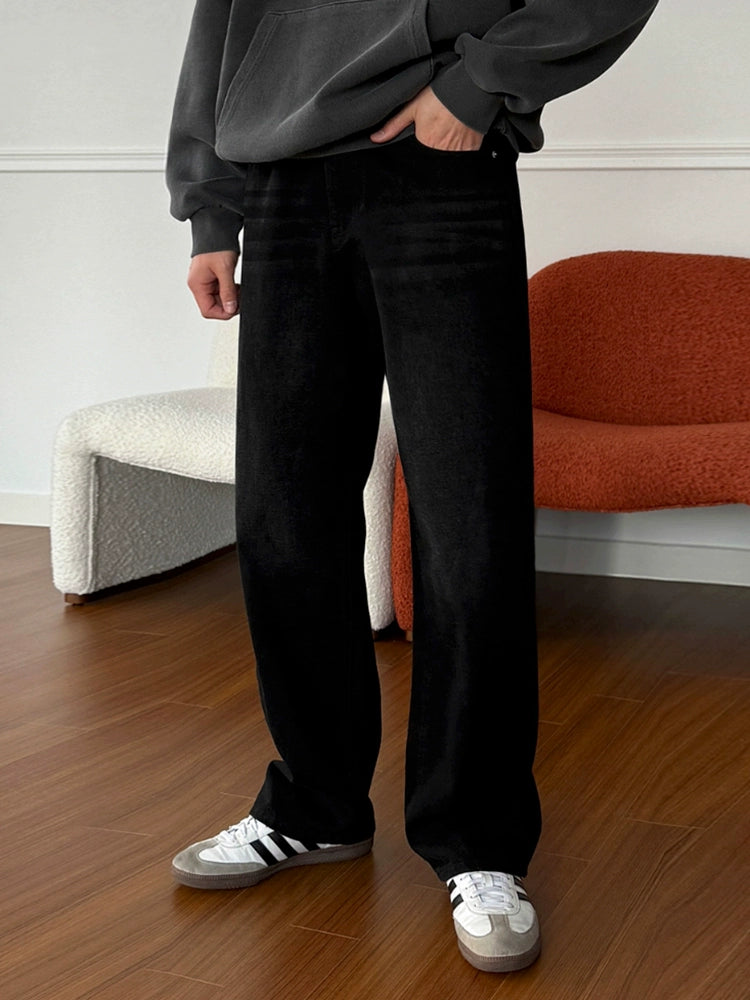 جينز واسع الساق بتصميم قديم مغسول 