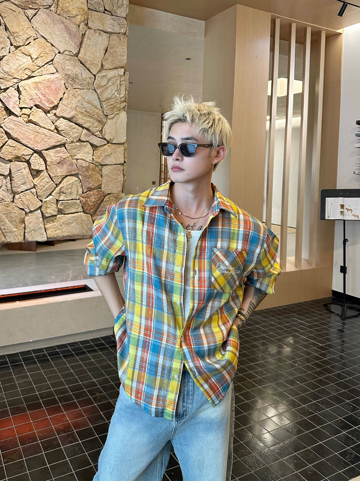 Plaid Casual Button-Up Shirt