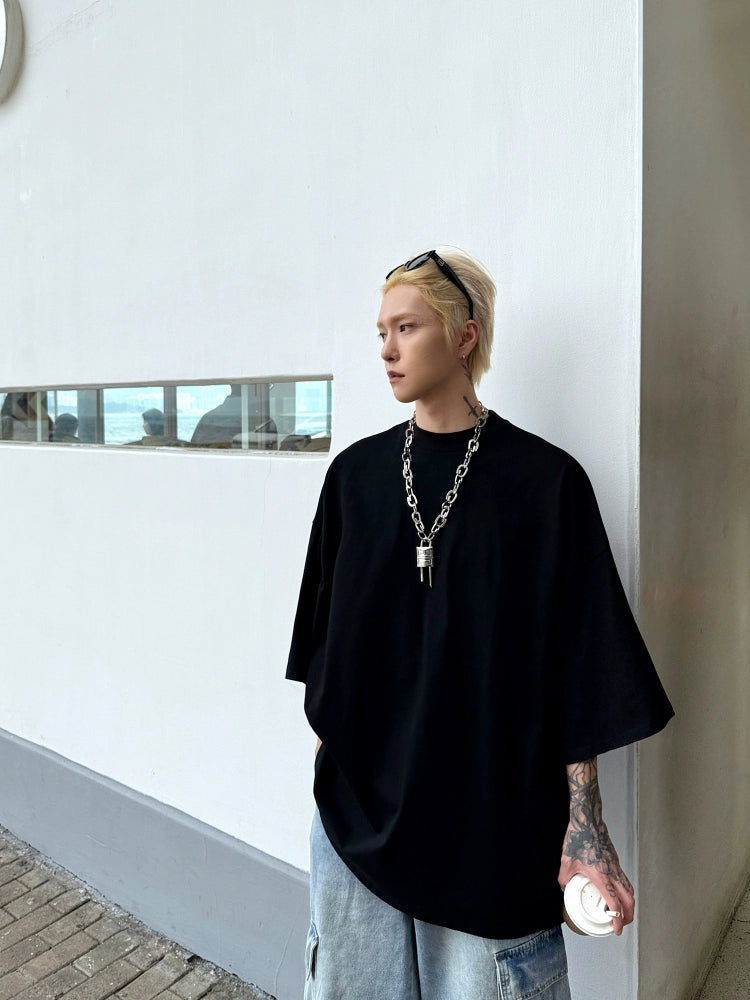 Camiseta de Pullover Retro de Algodón Oversized 