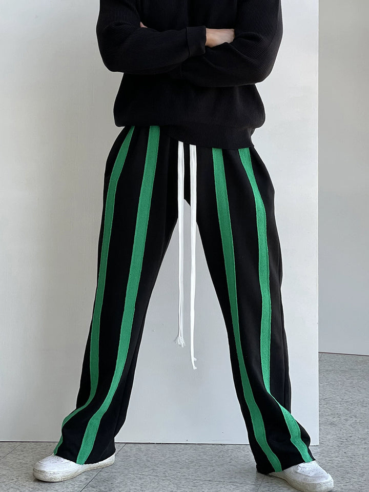 Loose Striped Casual Sweatpants with Drawstring
