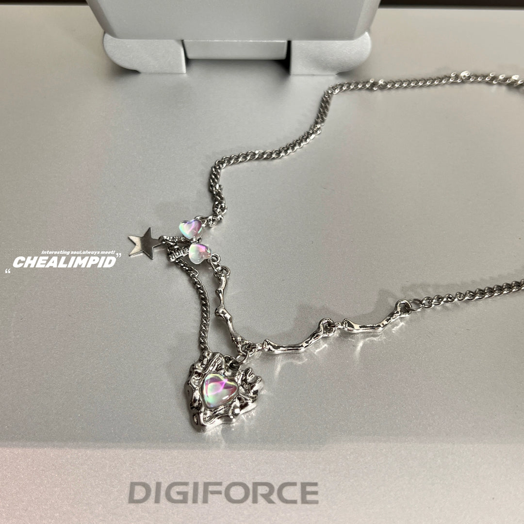 Irregular Heart Pendant Clavicle Necklace