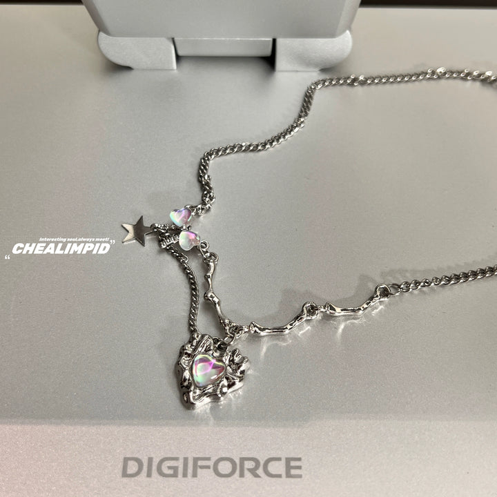 Irregular Heart Pendant Clavicle Necklace
