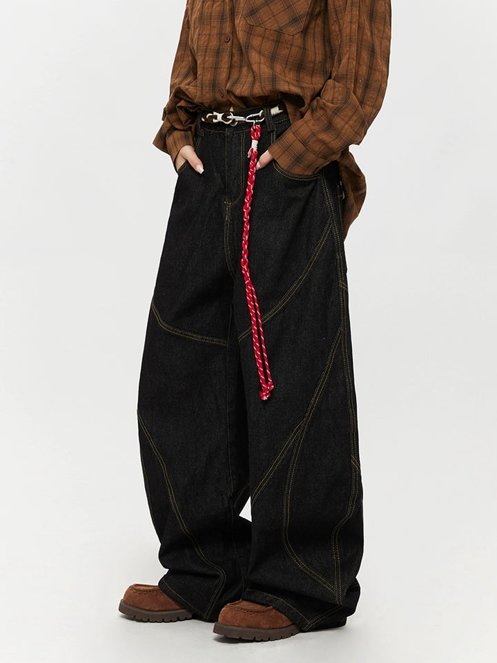 Retro Splicing Vide Leggings Jeans 