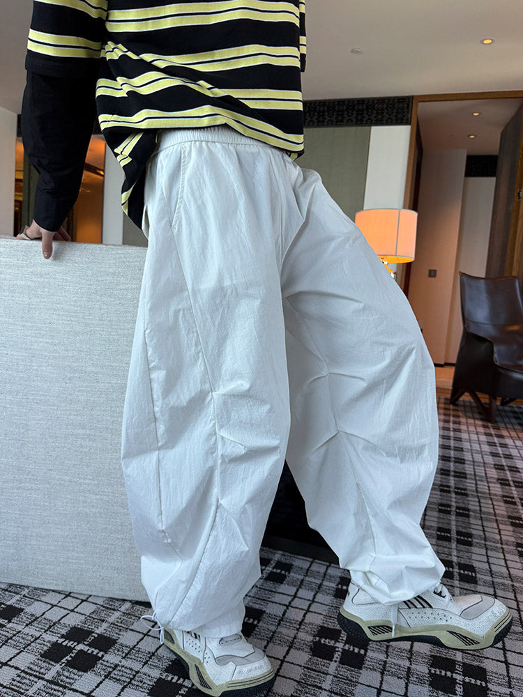 White Wide-Leg Casual Pants