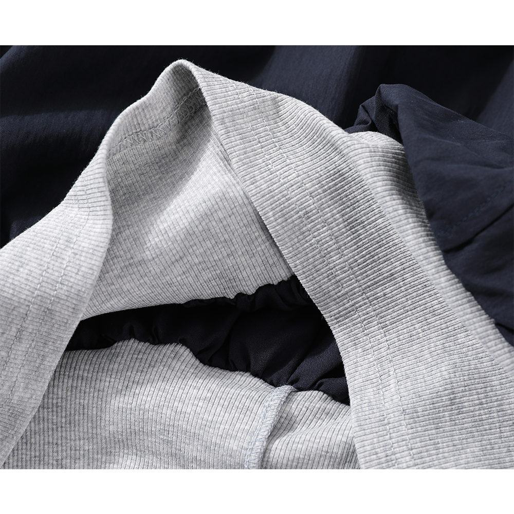 Contrast Stitch Loose Hooded Jacket