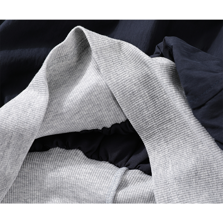 Contrast Stitch Loose Hooded Jacket