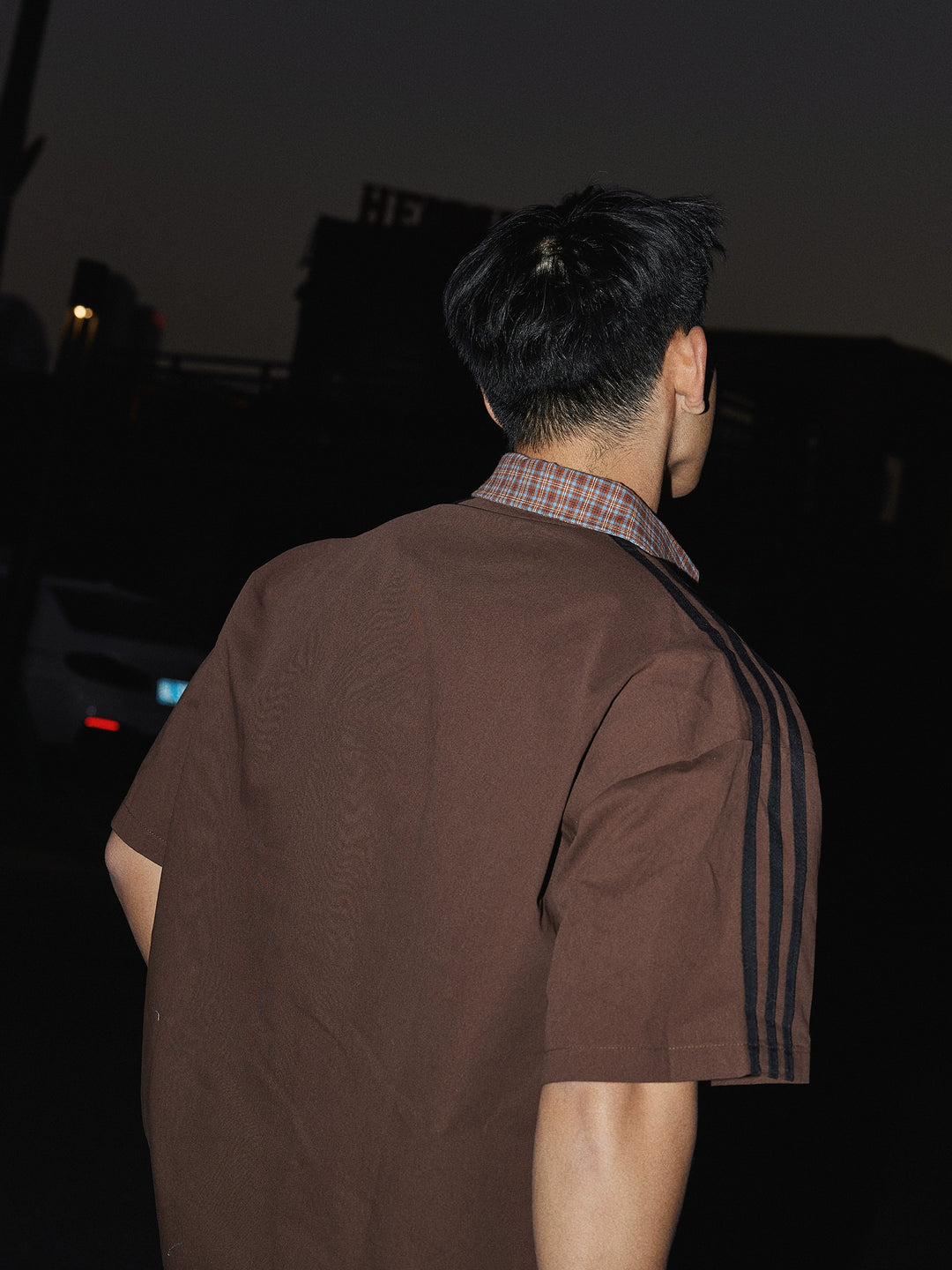 Retro Plaid Patchwork Short Sleeve Shirt