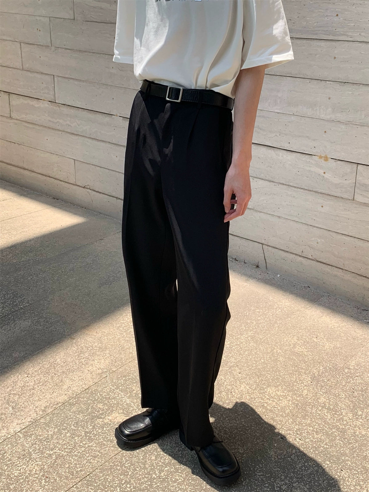 Straight Fit Non-Iron Drape Casual Pants