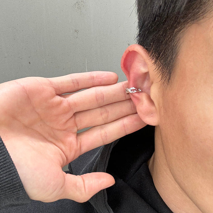 Sterling Silver Asymmetrical Ear Cuff Clip