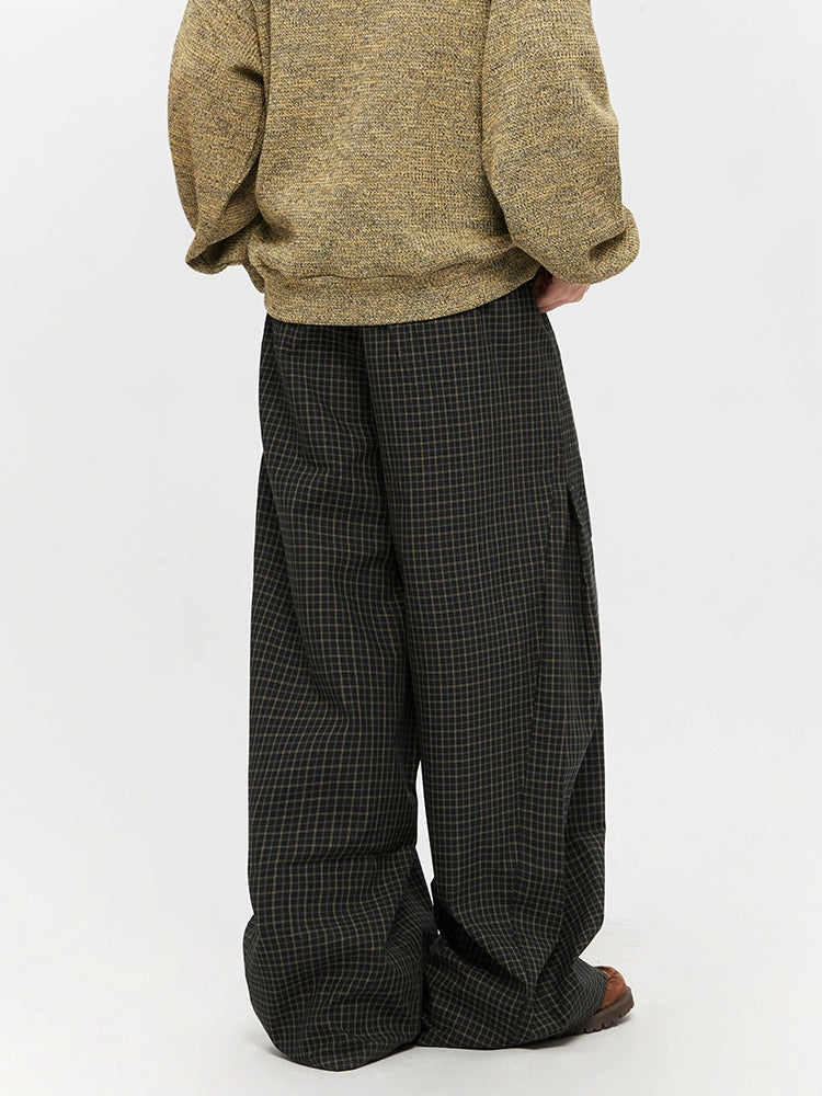 Plaid Loose Wide-Leg Pants