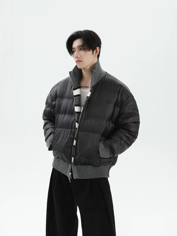 줄무늬 지퍼 업 니트 스웨터 가디건 