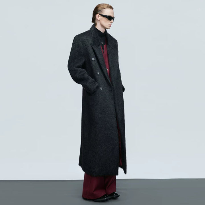 Double-Breasted Oversized Wool Trench Coat