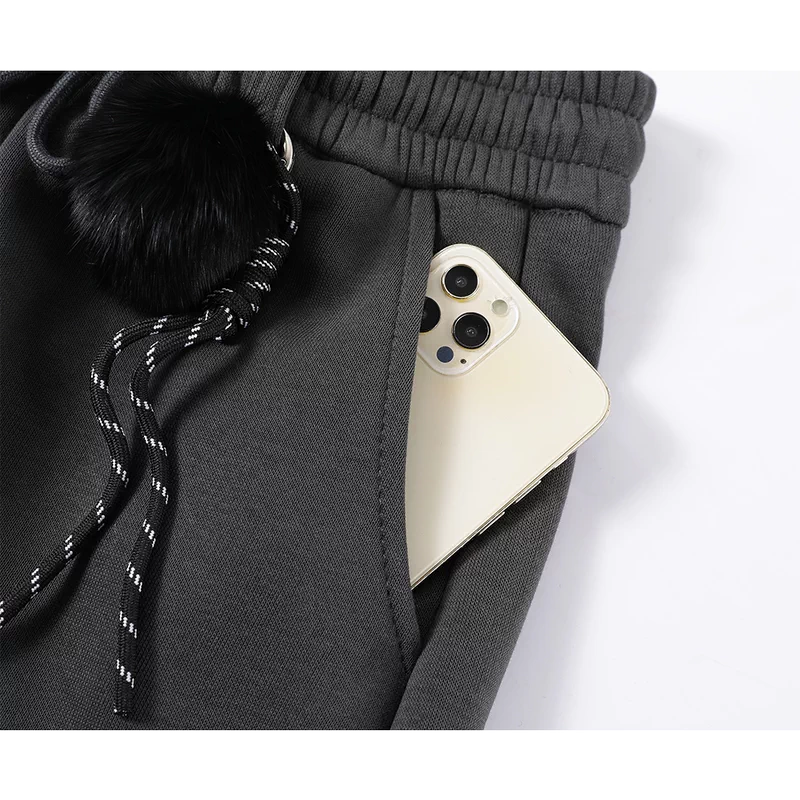 Fleece-Lined Cropped Wide-Leg Pants