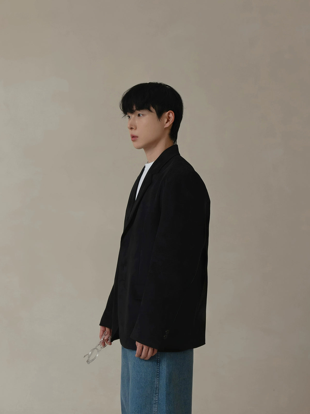 جاكيت بدلة كاجوال من جلد الغزال الرجعي 