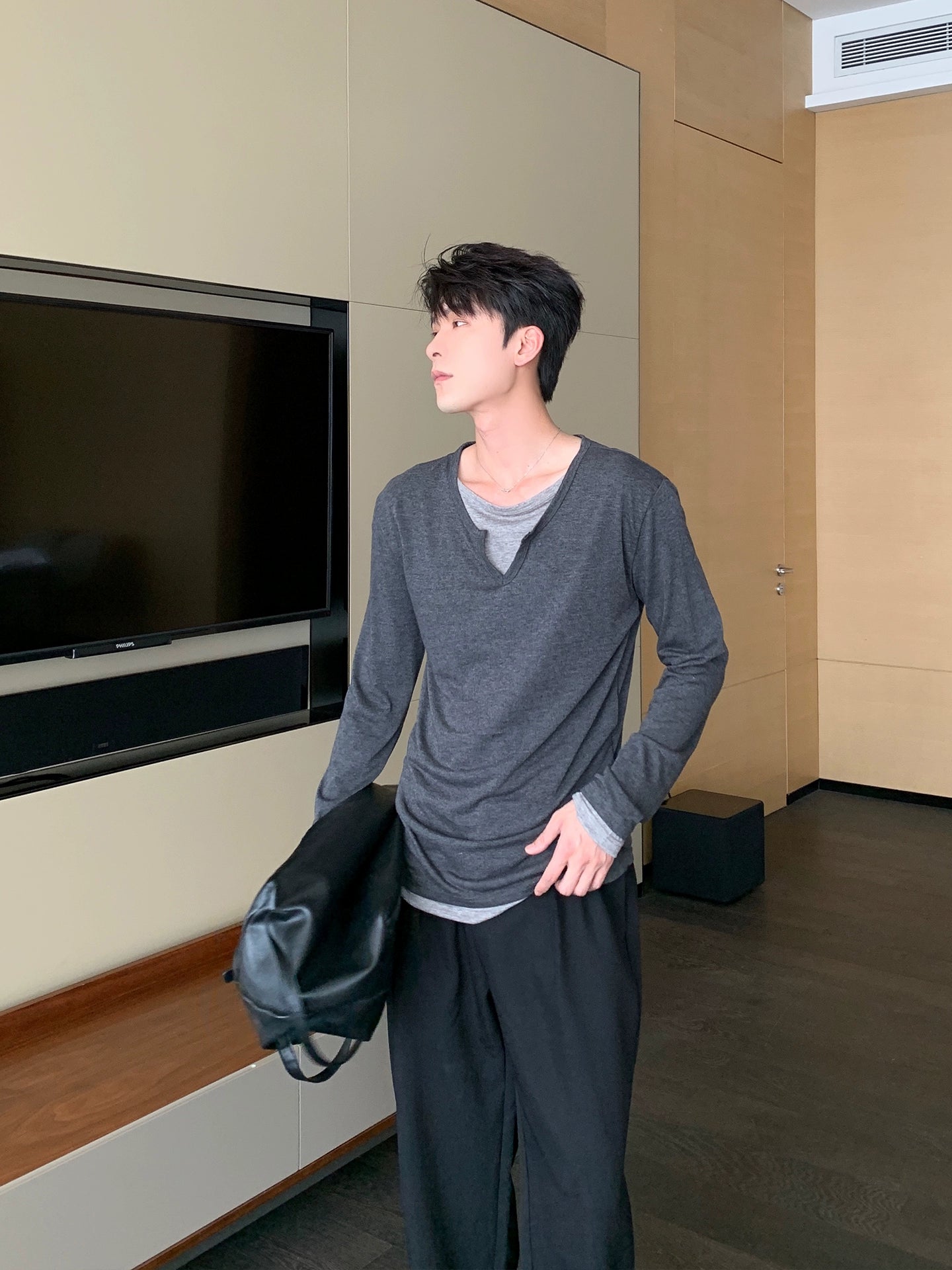 Layered Long Sleeve Loose Fit Pullover