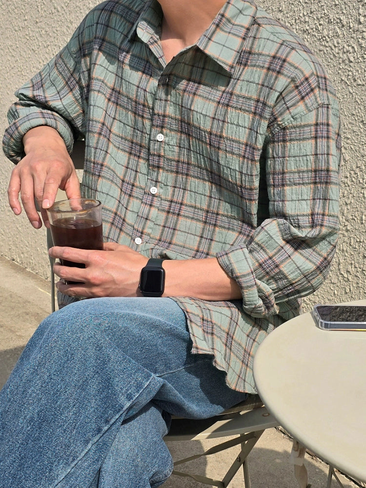 قميص بلايد بأكمام طويلة بتصميم فضفاض وعصري 