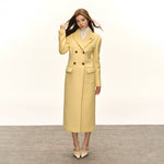Mid-Length Woolen Coat with Slit