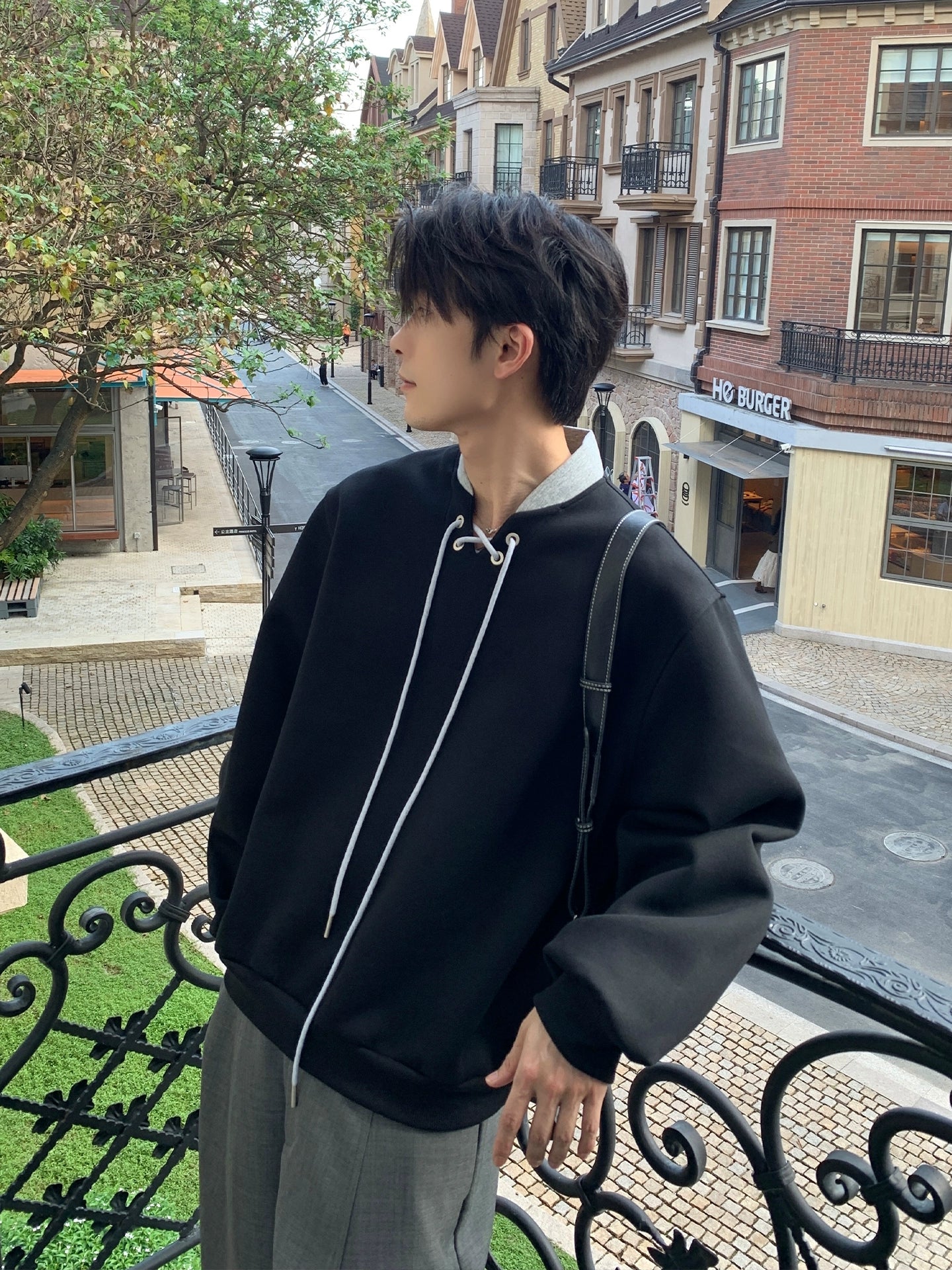 Stand Collar Loose Sweatshirt