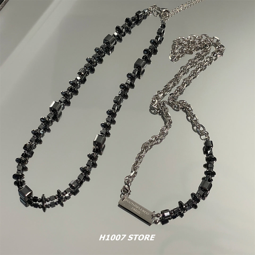 Titanium Steel Square Clavicle Necklace