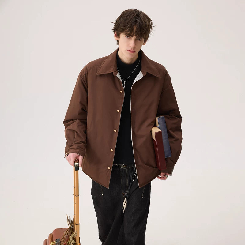 Reversible Plaid Down Shirt Jacket