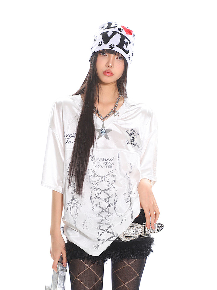 Satin Bandage Print Punkstijl Coltrui 