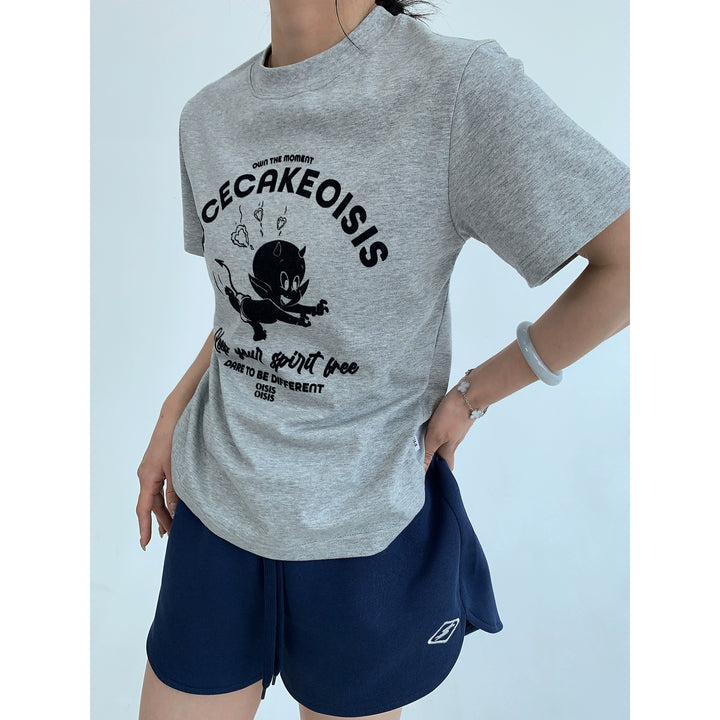 Cartoon Print Short Sleeve T-shirt