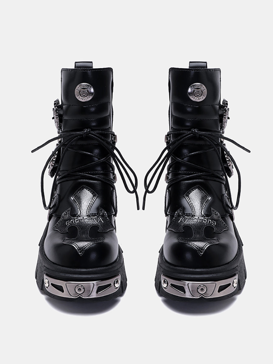 Motorrad Punk Metall Hohe Stiefel 