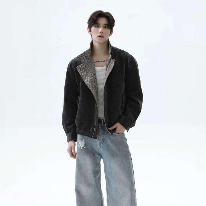 Faux Two-Piece Harrington Jacket