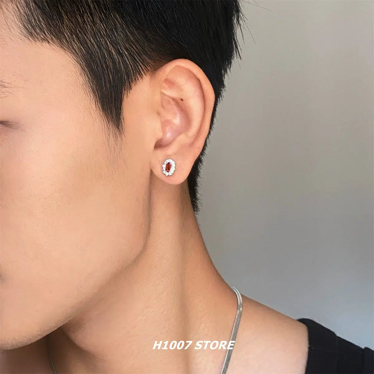 Diamond Ruby Stud Earrings