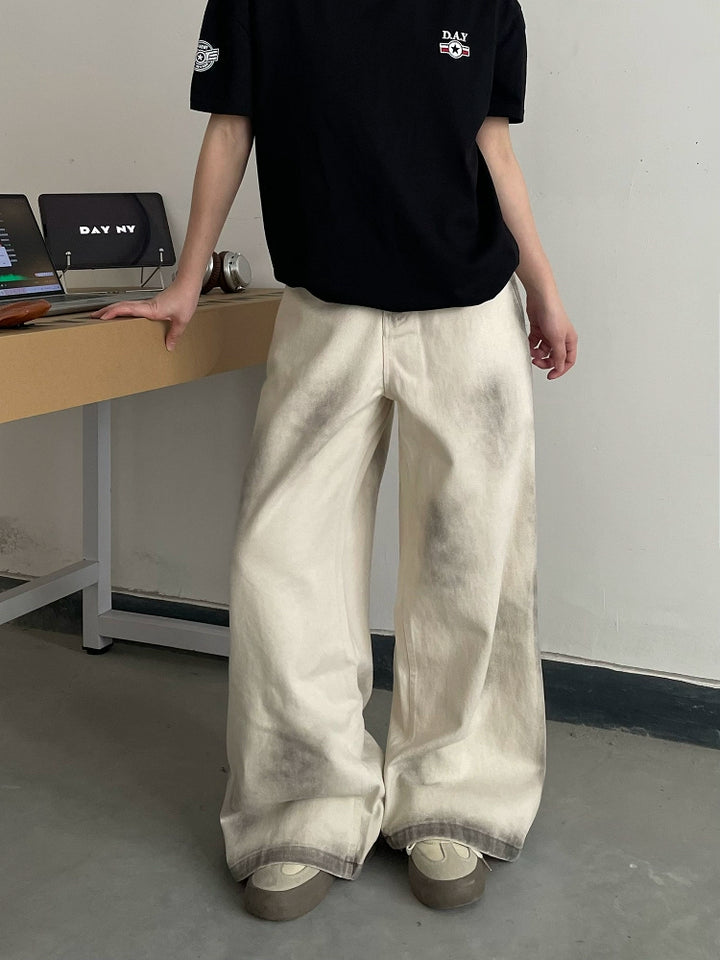 Weite gerade Tinte-Wasch Jeanshosen 