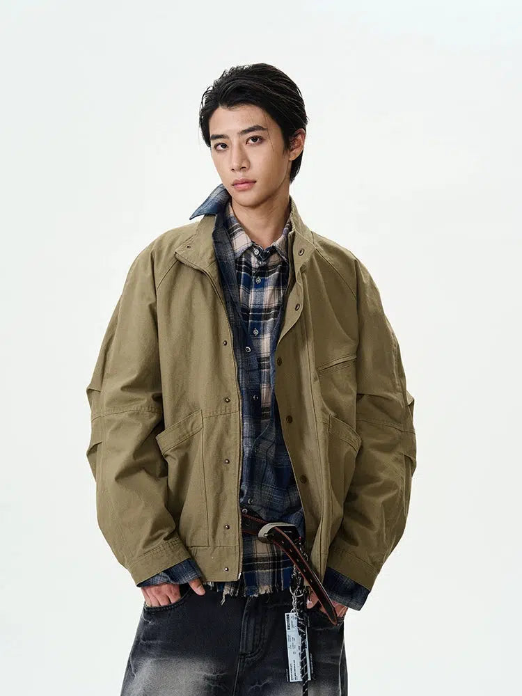 Velvet Workwear Stand Collar Jacket